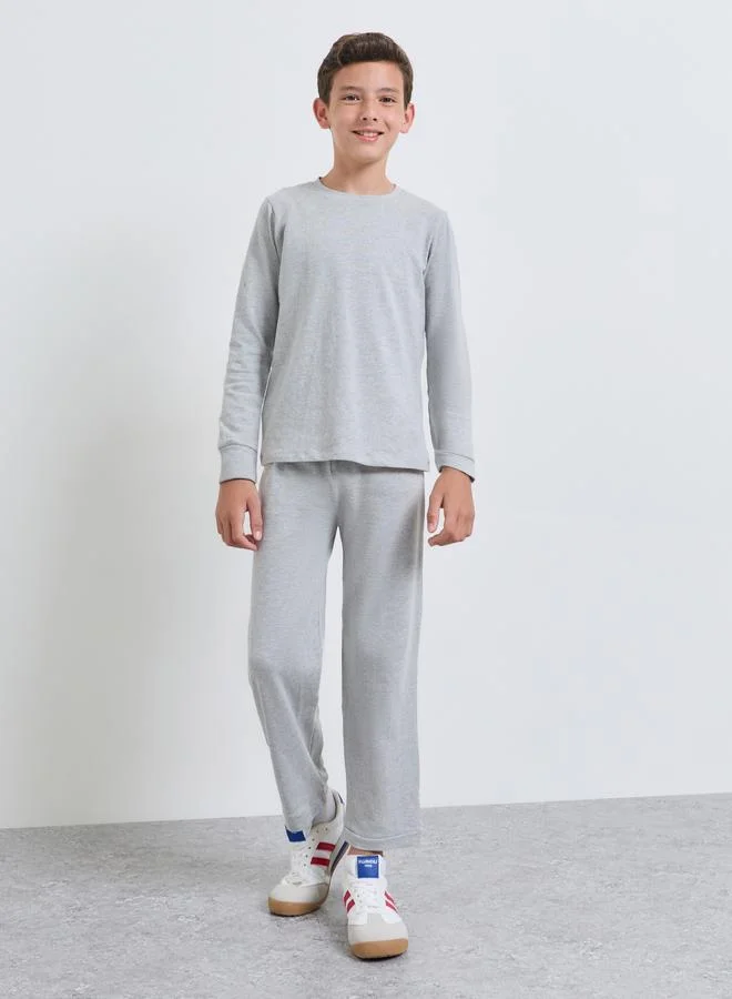 Styli Kids Cotton Long Sleeve T-Shirt and Joggers Thermal Set - Unisex