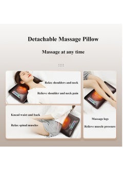XiuWoo Back Massager With Remote Control, Warm Back Massager, Deep Tissue Pain Relief, Upgraded 6-Button Panel, Multi-Function Portable Massage Pad, Perfect Gifts For Your Family,Brown  - Image 3