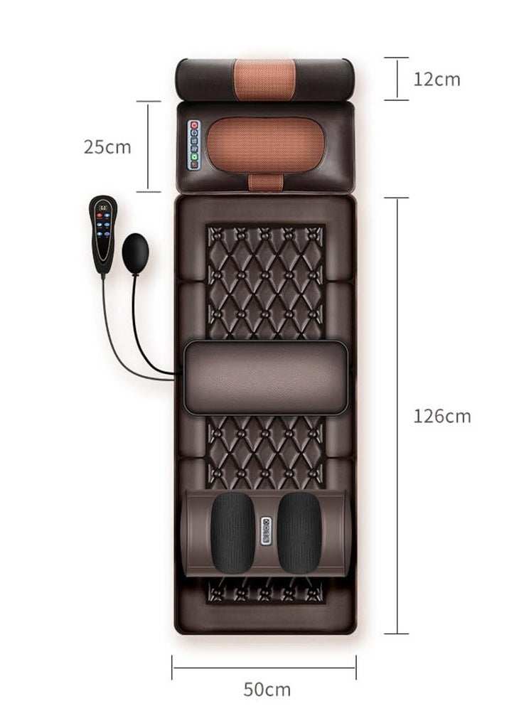 XiuWoo - Back Massager With Remote Control, Warm Back Massager, Deep Tissue Pain Relief, Upgraded 6-Button Panel, Multi-Function Portable Massage Pad, Perfect Gifts For Your Family,Brown - Image 1