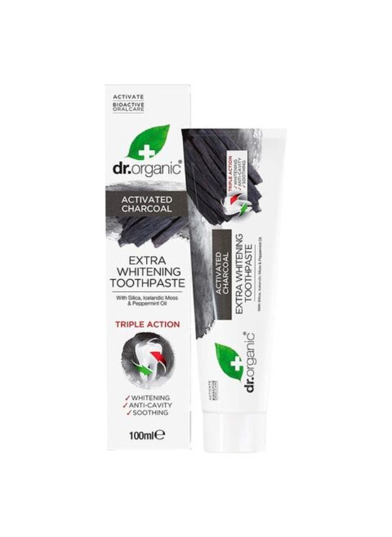dr.organic Dr. Organic Extra Whitening Charcoal Toothpaste White 100ml  - Image 1