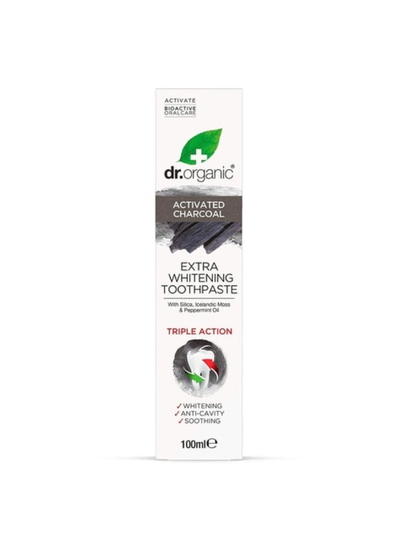 dr.organic Dr. Organic Extra Whitening Charcoal Toothpaste White 100ml  - Image 2