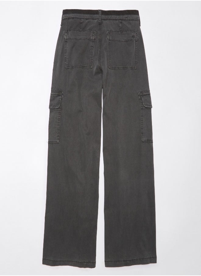 American Eagle - AE Dreamy Drape Stretch Cargo Super High-Waisted Baggy Wide-Leg Pant - Image 1