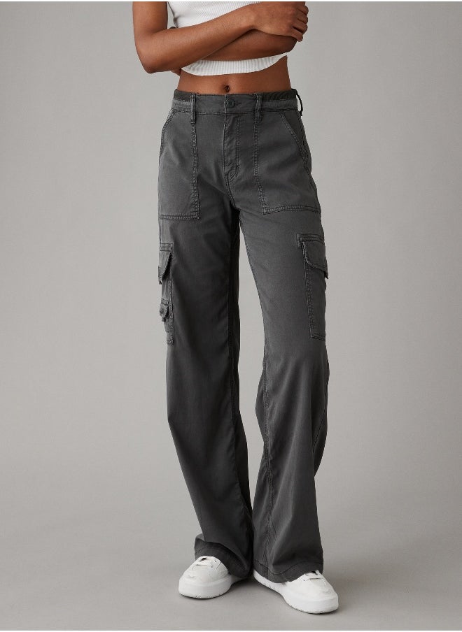 American Eagle - AE Dreamy Drape Stretch Cargo Super High-Waisted Baggy Wide-Leg Pant - Image 1