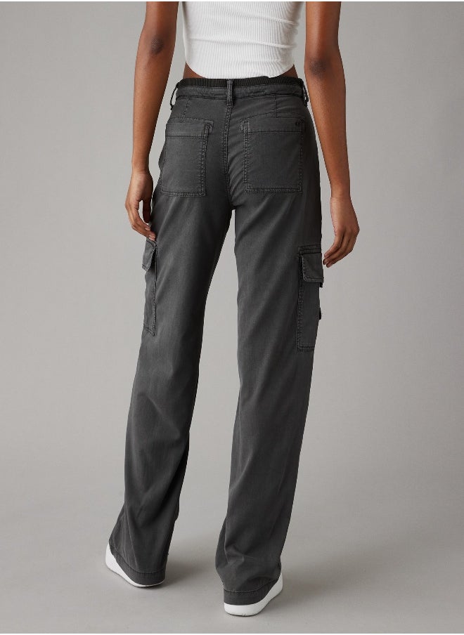 American Eagle - AE Dreamy Drape Stretch Cargo Super High-Waisted Baggy Wide-Leg Pant - Image 1