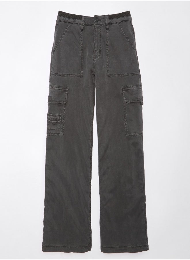 American Eagle - AE Dreamy Drape Stretch Cargo Super High-Waisted Baggy Wide-Leg Pant - Image 1