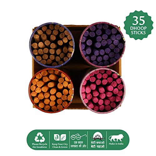 Anant Aromatic Rose, Lavender, Fantasy, Feriha Incense Dhoop Sticks Combo with Holder - Pack of 4 (35 Stick Each) - Image 4