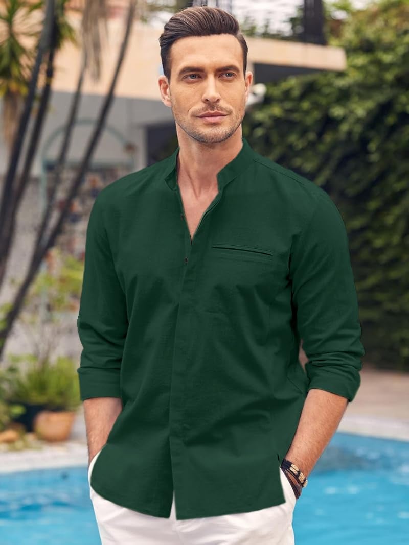 Bellstone Men's Solid Cotton Shirt | Casual | Plain | Full Sleeve | Summer-Regular Fit| Men Stylish Shirt | Everyday Formal Wear |Soft Breathable Fabric | Everyday Smart Casual Wear - Image 5
