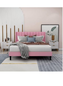 Wooden Twist Wooden Twist Modern Rectangular Upholstery Bed with Soft Wingback (Queen)  - Image 2