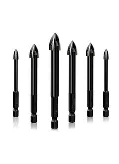 6 PCS Universal Drill Bit Set Carbide Drill Bit Multifunctional Drill Bits  Glass Ceramic Full Ceramic Tile Wall Wood Hole Punch Drill Bits Set