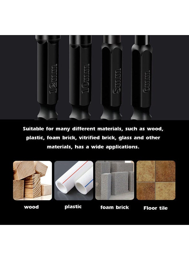 Generic - 6 PCS Universal Drill Bit Set Carbide Drill Bit Multifunctional Drill Bits  Glass Ceramic Full Ceramic Tile Wall Wood Hole Punch Drill Bits Set - Image 1
