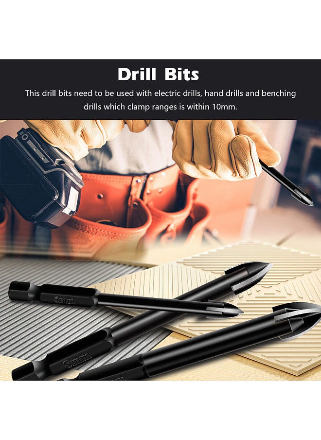 Generic - 6 PCS Universal Drill Bit Set Carbide Drill Bit Multifunctional Drill Bits  Glass Ceramic Full Ceramic Tile Wall Wood Hole Punch Drill Bits Set - Image 1
