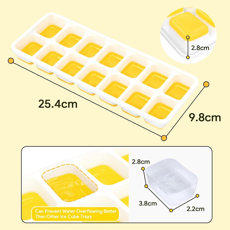 Airabc Ice Cube Trays 4 Pack, Silicone Ice Cube Trays with Removable Lid, Easy-Release Flexible 14-cube Ice Trays, LFGB Certified and BPA Free, Stackable Ice Trays with Covers for Cocktail, Freezer - Image 5