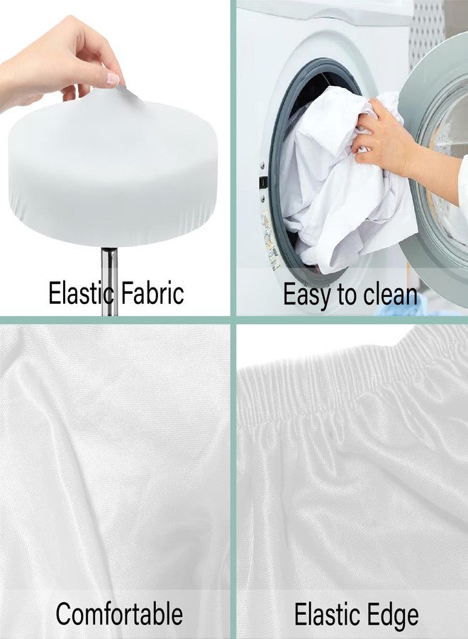 غطاءان دائريان للكراسي من CREATCABIN، غطاء كرسي بار، غطاء مقعد كرسي دائري، غطاء كرسي قابل للإزالة مع مطاط، بوليستر مقاوم للغبار، ديكور بار، طباعة جاكار، عرض للبار والمتجر والمنزل، زهرة مقاس 13 بوصة - Image 3