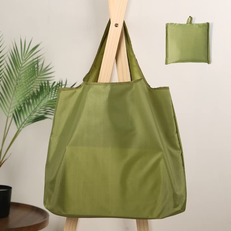 VIPbuy Reusable Shopping Bags - Foldable Extra Large Capacity Waterproof Grocery Tote Bag, Washable Heavy Duty 55LBS Shoulder Bag for Supermarket, Camping & Picnic (1, Green) - Image 3