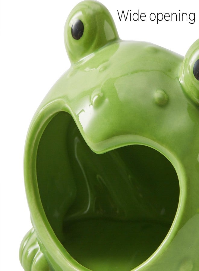 FAQQI Ceramic Frog Sponge Holder for Kitchen Sink - Cute Sponge Holder and Novelty Kitchen Gadgets - Unique 5.8-Inch Items and Accessories for Fun and Practical Organization - Image 3