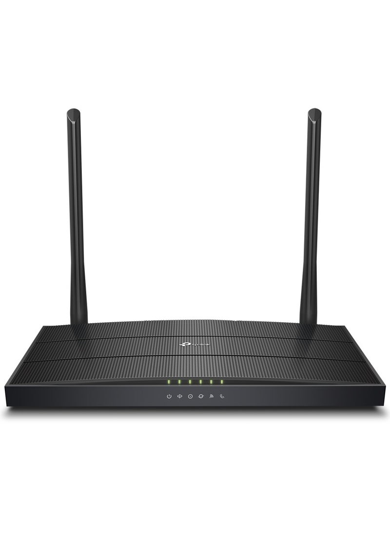 Tp-link Tl - XC220-G3V AC1200 Wireless 4 Gigabit Port, 1 VOIP Port, XPON Wireless Fiber Router (Black, Dual Band) with 2 External Dual Band Antennas, Easy Remote Management - Image 1