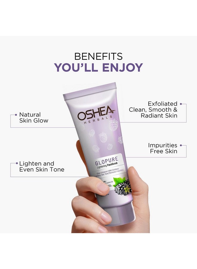 OSHEA Herbals Glopure Lightening Face Scrub For All Skin Types | Glow, Exfoliation & Remove Impurities | Enriched With Blackberry & Licorice Extracts - 100G - Image 5