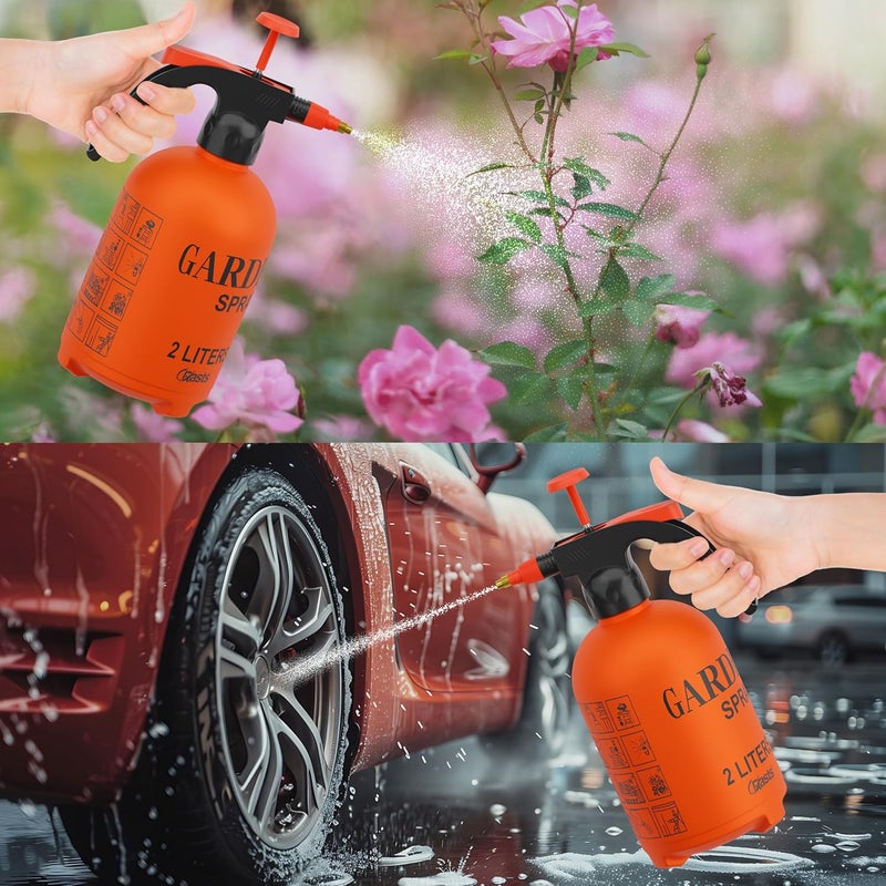 Crasts Pressure Spray Pump | Gardening Water Pump Sprayer | Plant Water Sprayer for Home Garden | Spray Bottles for Garden Plants and Lawn | Plant Watering Can (Spray Pump 2 Liter) (Red) - Image 5