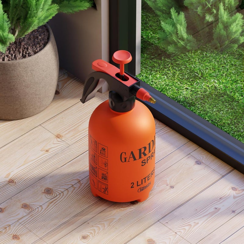 Crasts Pressure Spray Pump | Gardening Water Pump Sprayer | Plant Water Sprayer for Home Garden | Spray Bottles for Garden Plants and Lawn | Plant Watering Can (Spray Pump 2 Liter) (Red) - Image 2