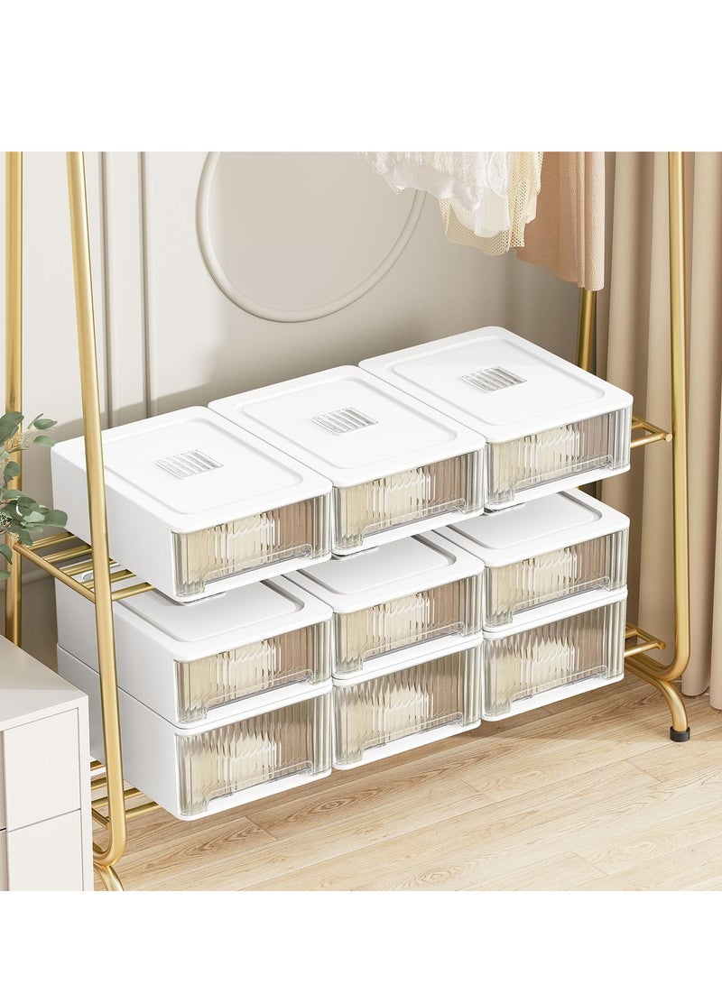 SYOSI Drawer Organizer for Clothing 12 Cell Clear Drawer and Closet Storage Boxes with Lid Closet Underwear Organiser Storage Dresser Drawer Dividers for Clothing Underwear Bras Socks - Image 3