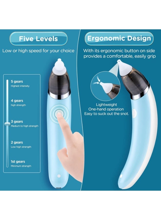 Electric nasal aspirator for babies – Deep nasal cleaning with 5 suction levels, rechargeable and portable, mucus remover for infants and newborns - Image 2