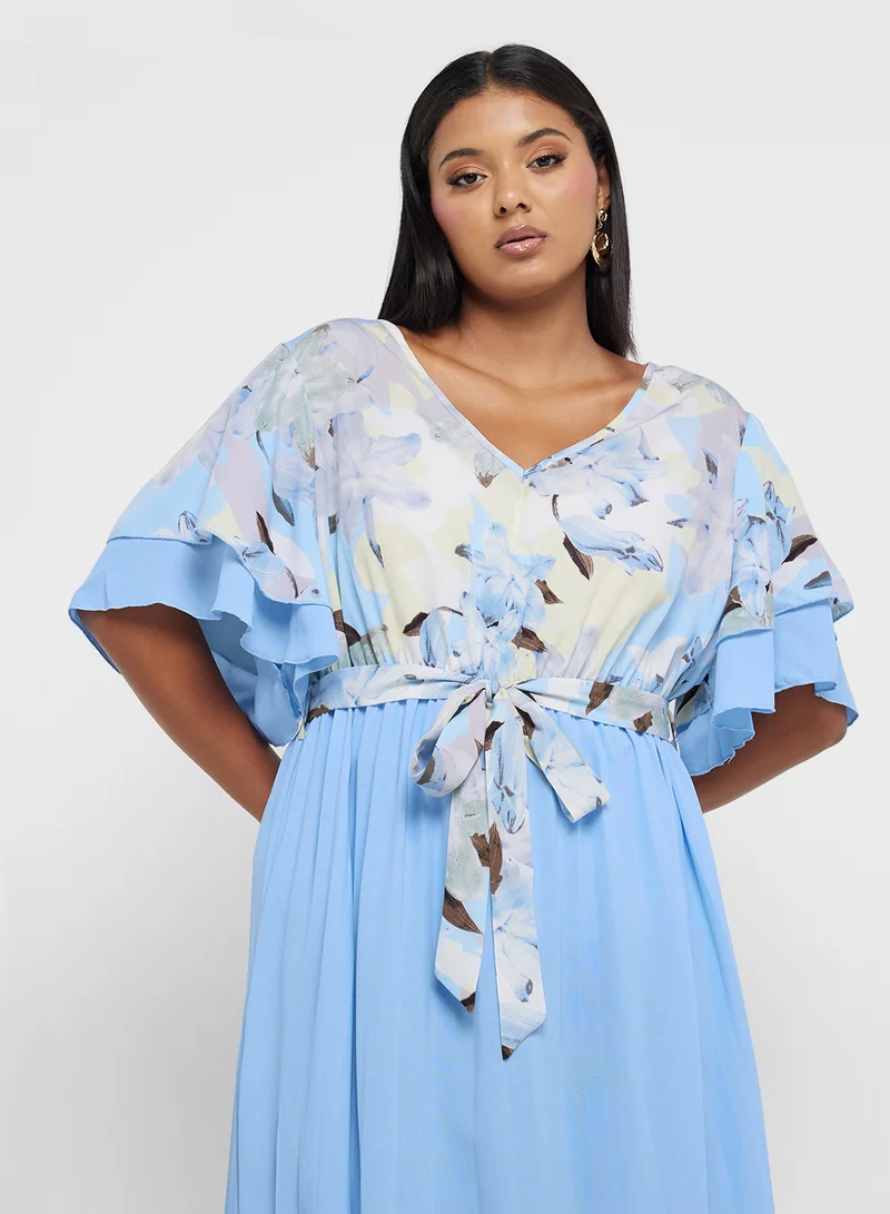 Ella Plus Floral Pleated Dress