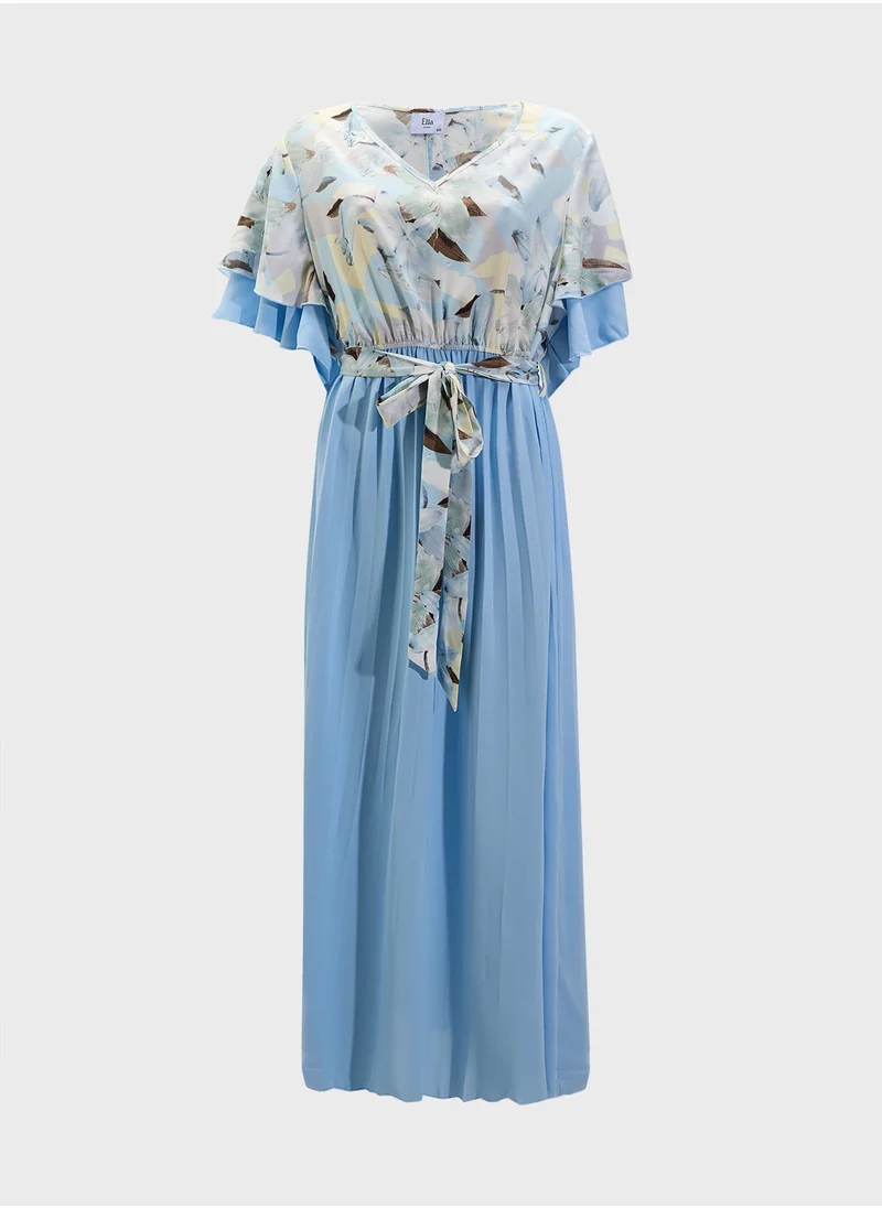 ايلا بلس Printed Dress With Pleats