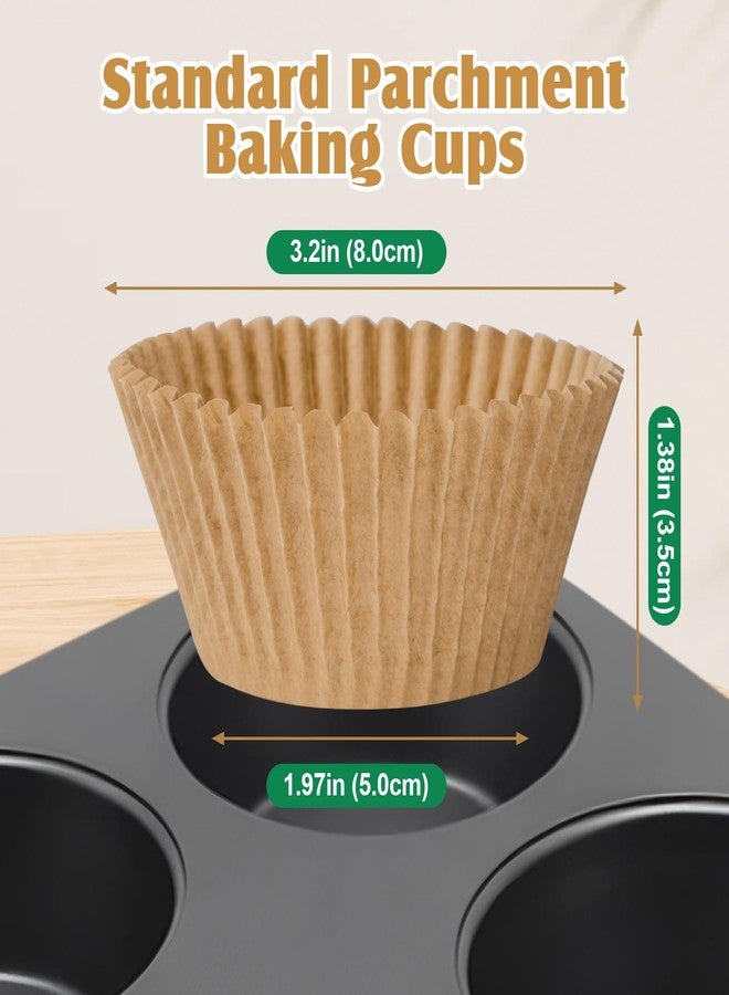 VISRIE Standard Muffin Liners 2000Pcs, Natural Parchment Paper Cupcake Liners for Baking, No Smell, Grease-Proof Muffin Cups, Food-grade Baking Cups for Cupcakes, Muffins, Nuts - Image 2