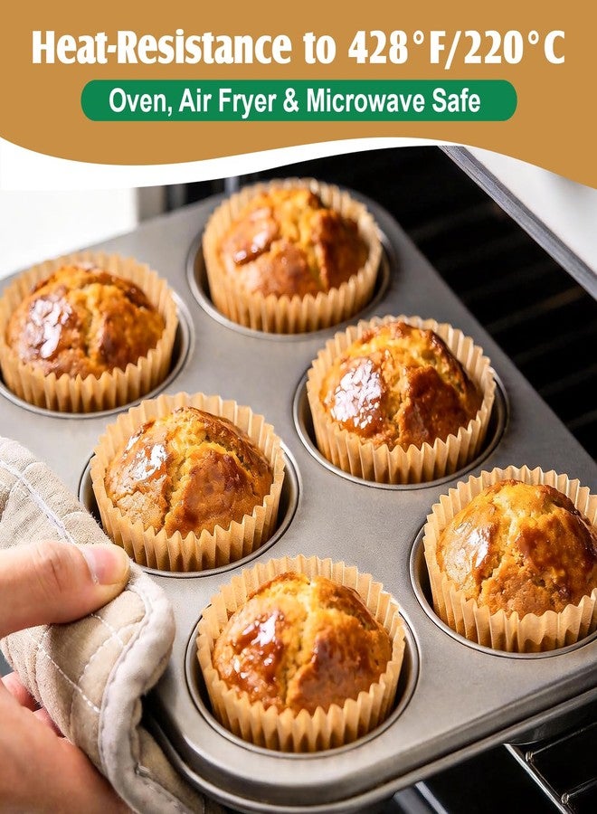 VISRIE Standard Muffin Liners 2000Pcs, Natural Parchment Paper Cupcake Liners for Baking, No Smell, Grease-Proof Muffin Cups, Food-grade Baking Cups for Cupcakes, Muffins, Nuts - Image 3