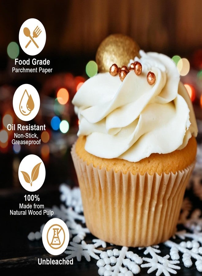 VISRIE Standard Muffin Liners 2000Pcs, Natural Parchment Paper Cupcake Liners for Baking, No Smell, Grease-Proof Muffin Cups, Food-grade Baking Cups for Cupcakes, Muffins, Nuts - Image 4