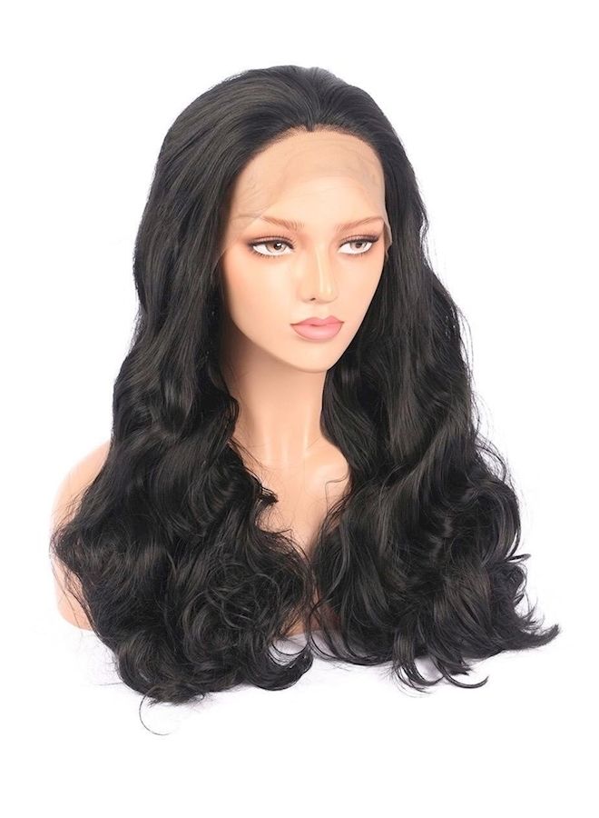 NIBEMINENT Long Curly Wig Black - Image 1
