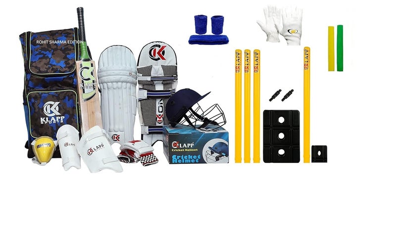 Full Cricket Kit Combo with SSS Brand Stumps (Size-6 (Youth))