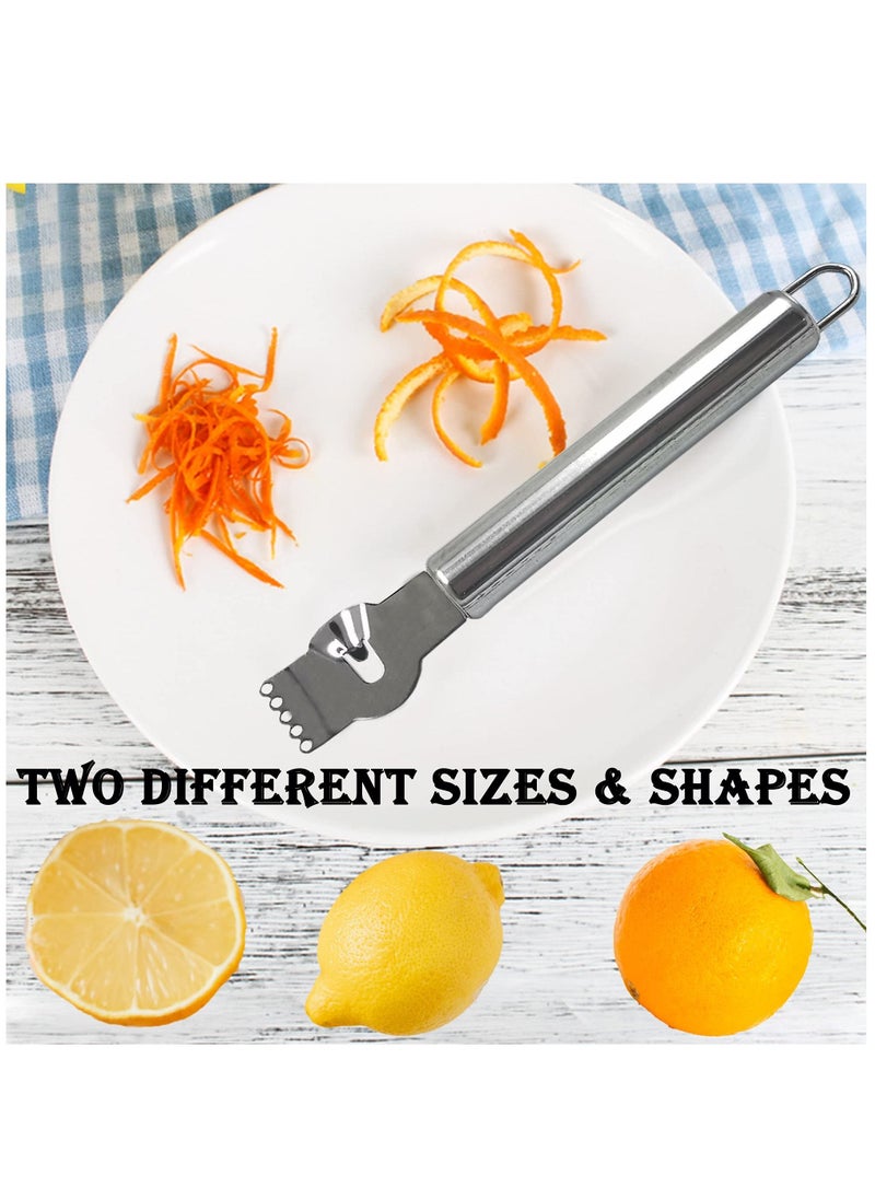 Generic - 3 Pieces Lemon Zest Peeler for Cocktails Stainless Steel Orange Rind Peeler Tool Orange Citrus Twist Peeler with Channel Knife Kitchen Accessories Knife Tool for Kitchen & Bar, Dishwasher Safe - Image 1