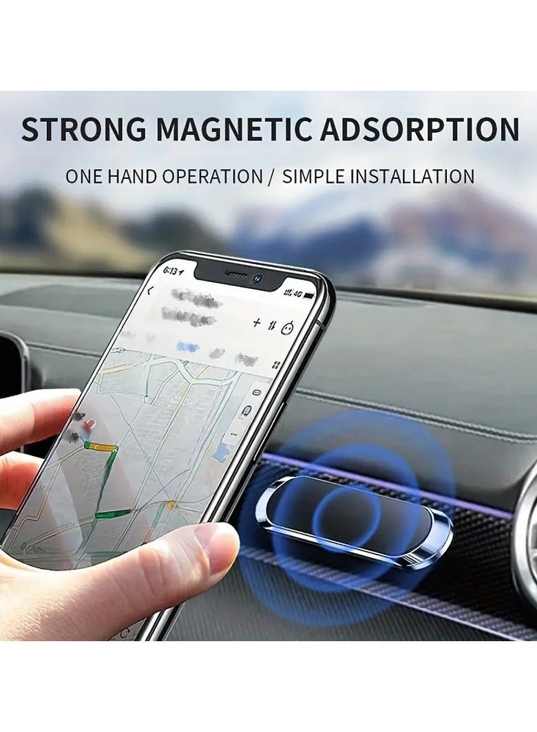 Alyashmac Strong Magnetic Car Phone Holder - Sleek, Compact Black Aluminum Alloy Dashboard Mount for Secure Grip - Image 2