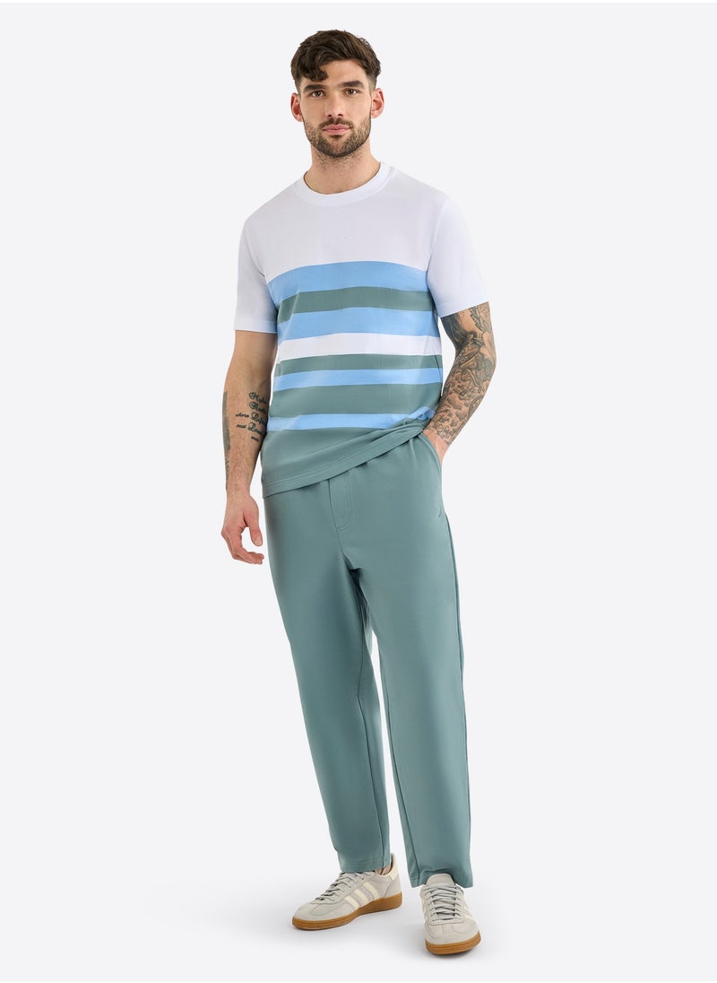 NAUTICA - Contrast Striped Regular Fit Premium Cotton Crew Neck T-shirt - Image 1
