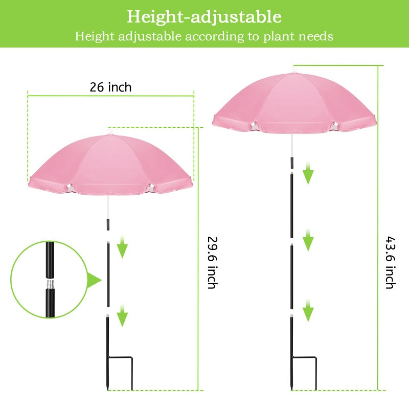 JOLVKA JOLVAK 2 Pack Plant Umbrellas for Outdoor Plants, 23.6"Large, 40.6" High Upgraded Garden Umbrella Shade Covers for Plants, Potted Plant, Garden Beds(Pink & Blue) - Image 4