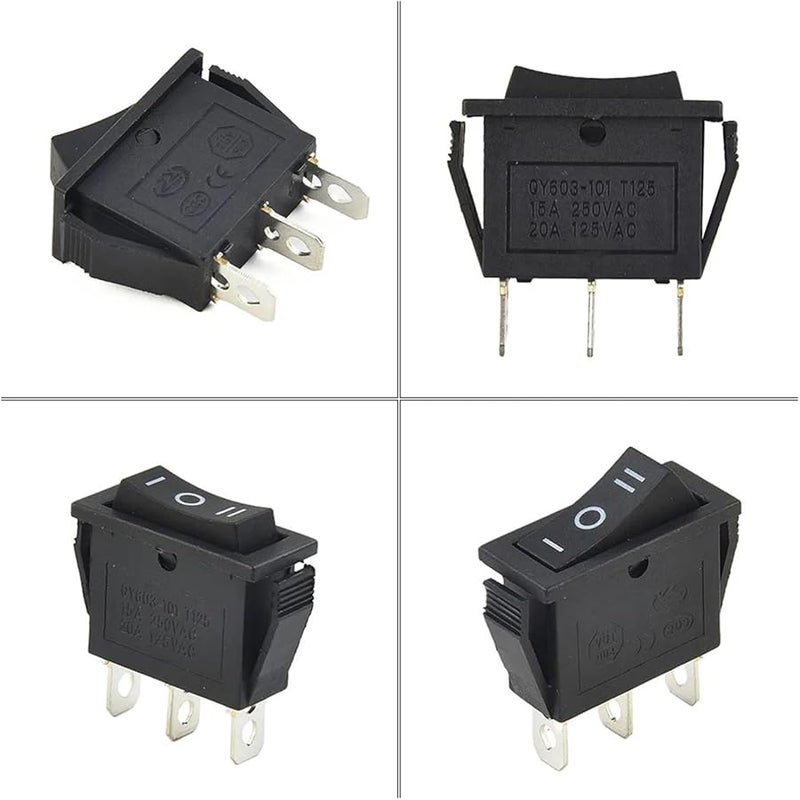 KCD3 Rocker Switch ON Off 3 Position 3 Pin 12V 16A 250VAC Power Switch with Light - Image 5