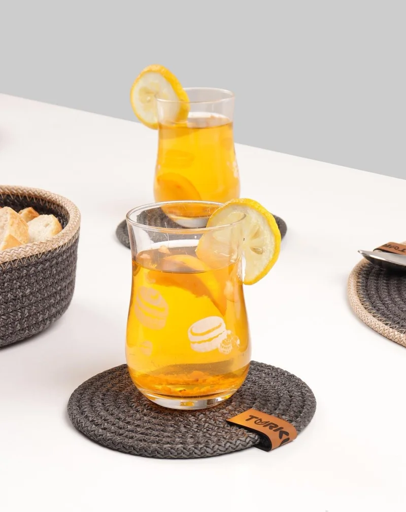 Pikas Decorative Snail Jute Woven Coasters, 6 Piece Coasters