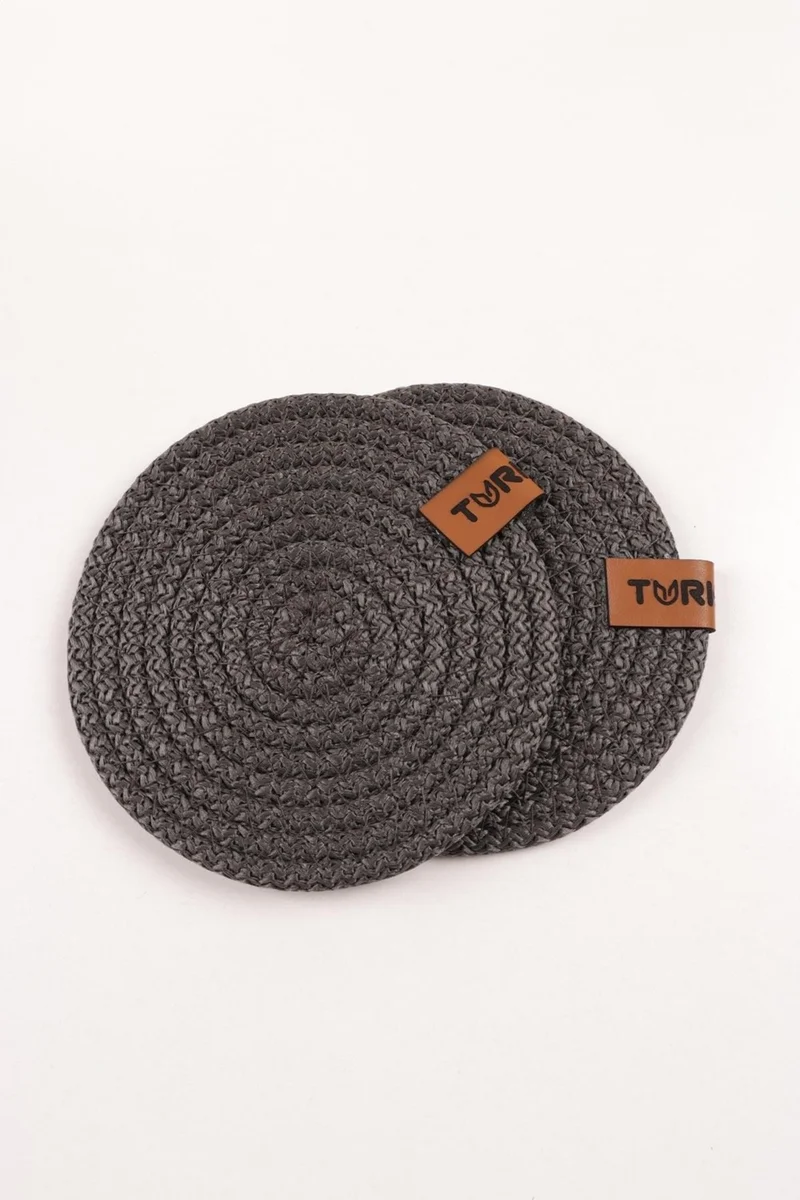 Pikas Decorative Snail Jute Woven Coasters, 6 Piece Coasters