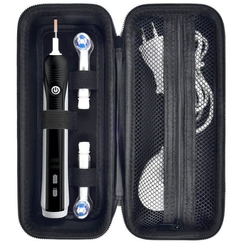 Comecase Toothbrush Travel Case Compatible with Oral-B Pro 1000, 2000, 3000, 3500, 1500/ for Philips Sonicare ProtectiveClean 4100 5100 Electric Toothbrush with Mesh Pocket for Accessories - Black (Bag Only) - Image 1