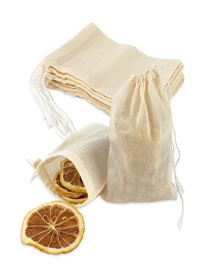YOLCAR 10Pcs Spice Bags for Cooking, Beige 4.25in×3.15in Cotton Soakable & Boilable, Strainer/Herbs & Act as Reusable Tea Bags, Fit for Cooking & Tea Brewing - Image 1