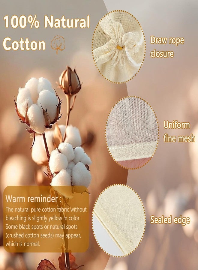 YOLCAR 10Pcs Spice Bags for Cooking, Beige 4.25in×3.15in Cotton Soakable & Boilable, Strainer/Herbs & Act as Reusable Tea Bags, Fit for Cooking & Tea Brewing - Image 2
