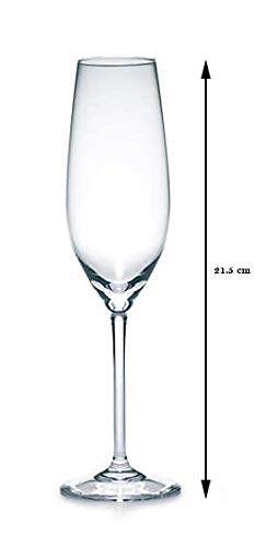 Avora Kitchenware Red Wine Glass, 165 ml Champagne Flute Glass, Clear (2) - Image 4