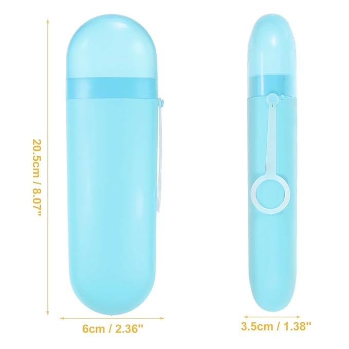 CLICKSWIFT حافظة فرشاة الأسنان ومعجون الأسنان المحمولة من كليك سويفت للاستخدام اليومي والسفر، صندوق فرشاة الأسنان مضاد للبكتيريا بشكل بيضاوي للتخييم 2 قطع (متعدد الألوان) - Image 3