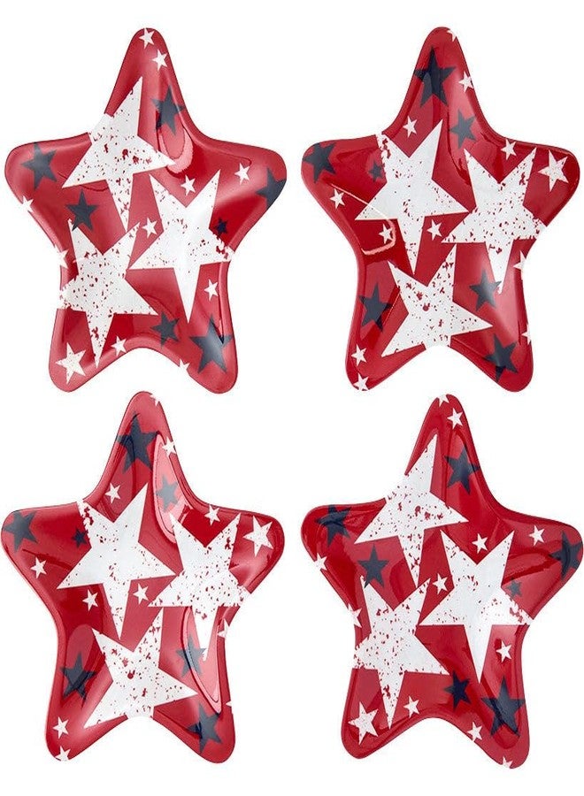 The Lakeside Collection Americana Patriotic Melamine Salad or Appetizer Plates - Set of 4 - Image 2