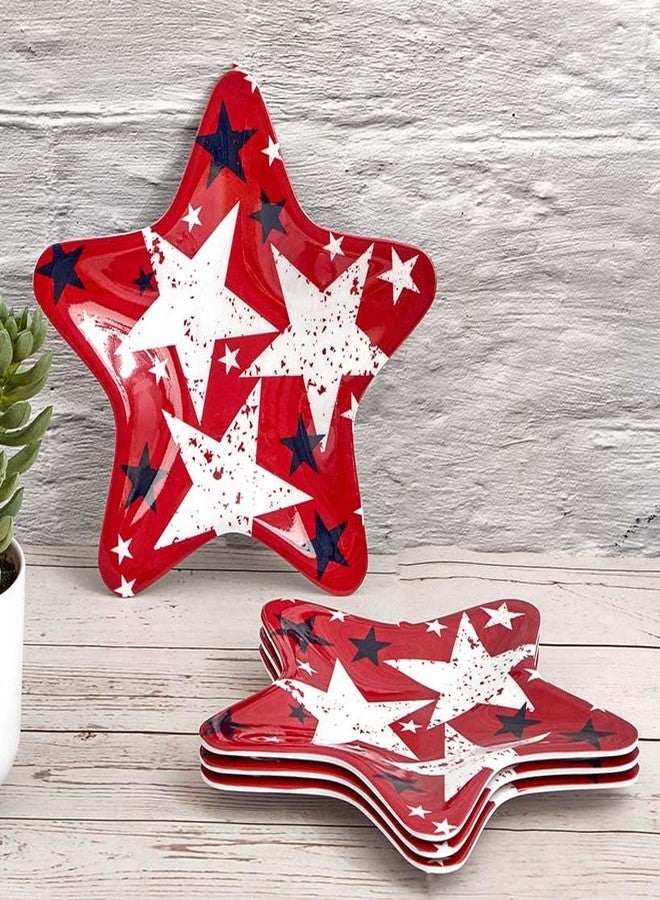 The Lakeside Collection Americana Patriotic Melamine Salad or Appetizer Plates - Set of 4 - Image 1