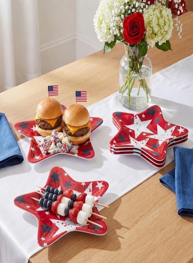 The Lakeside Collection Americana Patriotic Melamine Salad or Appetizer Plates - Set of 4 - Image 3