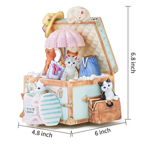 Mr.Winder Cat Music Box Gift for Girlfriend Wife Daughter Grandma Granddaughter Sister Friends, Cute Kitty Musical Box Anniversary Birthday Gifts Kitten Lover Mother Day Present - Image 2