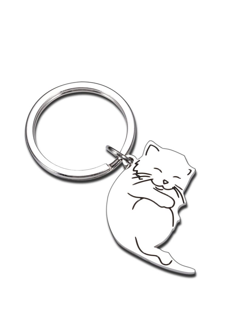 Cute Cat Couple Keychain Set - Valentine's Day Gift for Him, Her, Girlfriend, Boyfriend, Best Friend, Husband, Wife, Fiancée. Matching Cat Lover's Keychains for Birthday, Anniversary, New Year - Image 3