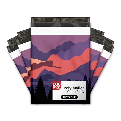 Pro Supply Global 10x13 (100) Mountain Sunset Summer Designer Poly Mailers Waterproof Self Sealing Tear Resistant Polymailers Shipping Envelopes Premium Printed Bags For Small Businesses - Image 1